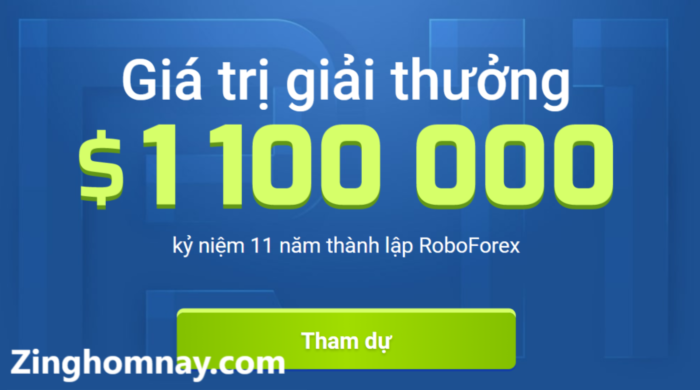 Giá trị giải thưởng $110000 kỷ niệm 11 năm thành lập RoboForex